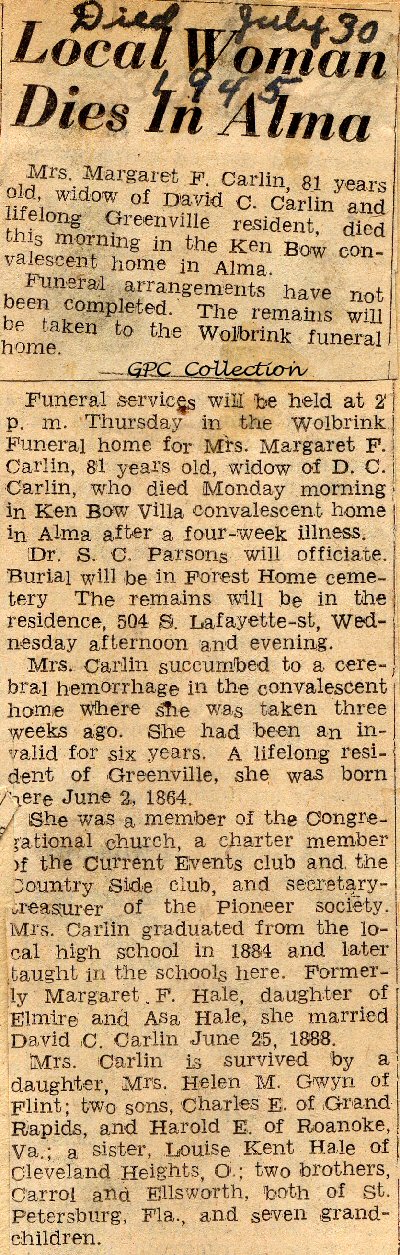 Margaret Carlin - obit